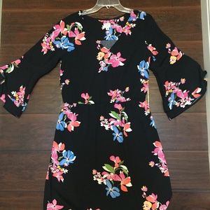 Floral Quarter Length Sleeve Dress